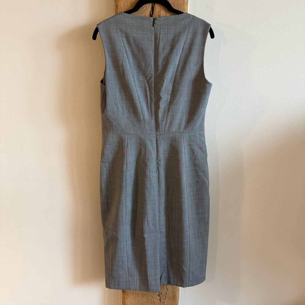 Reiss Cian Row Sheath Dress Gray Wool US 8 UK 12 - Picture 6 of 7